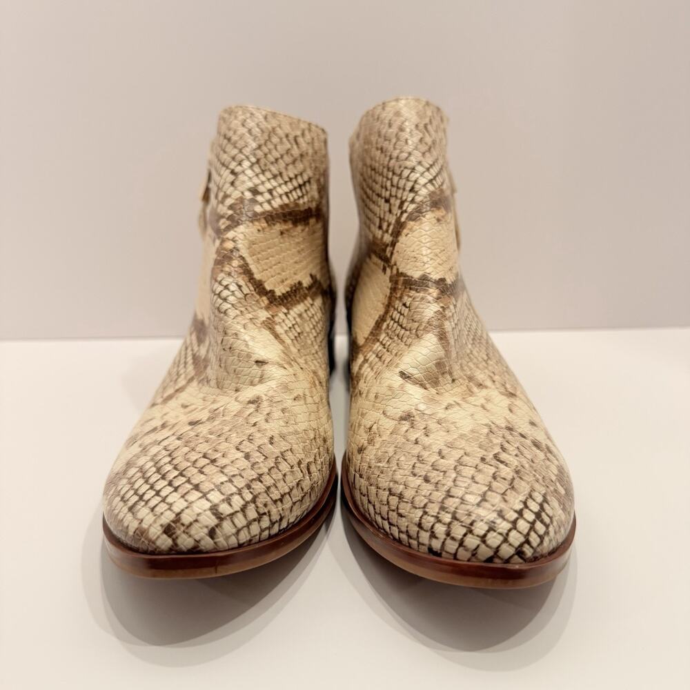 Aldo Ankle Boots Womens Size 10 Snakeskin Leather Heel Zip Closure - Picture 6 of 11